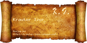 Krauter Izor névjegykártya